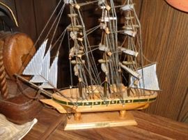 One of many model ships/sailboats