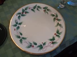 Service for 12 of Mikasa Xmas dinnerware and serving pieces - beautiful - in like new condition (still in boxes)