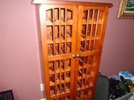 Large wood wine rack with doors - beautiful piece of furniture