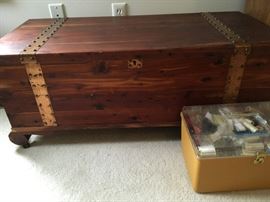 That's better -- a nice picture of a cedar chest with brass accents.