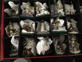 These lighthouse Christmas ornaments sell for $11.95 plus tax from the manufacturer -- a great deal to be had for the set.