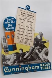 Cunningham Radio Tubes 1938 College Football Retail Display Standee