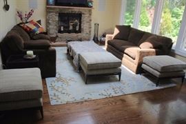 Three Upholstered Seating Stools, Sofas and Decorative