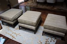 Three Upholstered Seating Stools