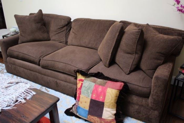 Brown Sofa and Decorative Pillows