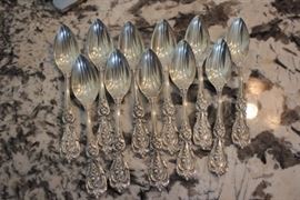 12 Sterling Grapefruit Spoons