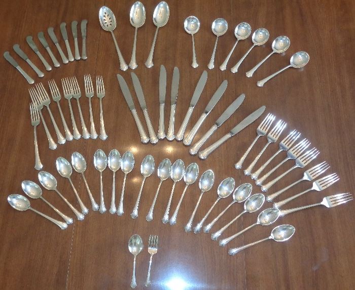 Towle Chippendale 61 piece sterling silver flat ware set.