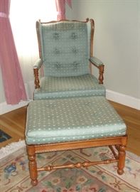Antique chair with ottoman