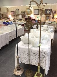 early floor lamps--can you see the Jadeite one to the right?