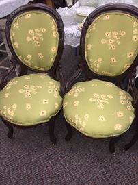 Matching Victorian Parlor chairs in some cute fabric
