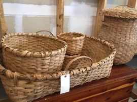 fantastic never used split Oak baskets including this Moses style basket