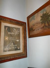 Antique frame and vintage art