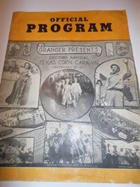1939 Granger Texas corn festival program