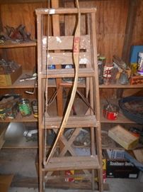 Wood ladder and old bow