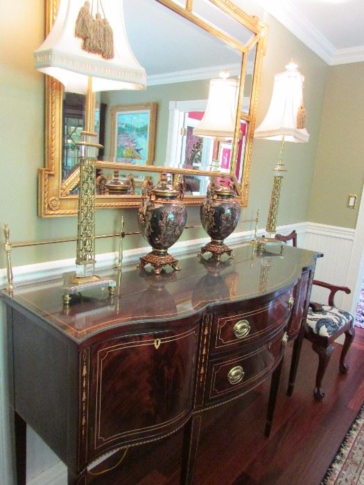Yes we love the Stickley Buffet....but the lamps are amazing & look at that mirror