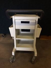 Hospital Medical Dental Tattoo Shop Industrial Multipurpose Trolley Cart With Drawer & Easy Glide Heavy Duty Locking Wheels - Great For Crafters & Salons - Super Condition!

