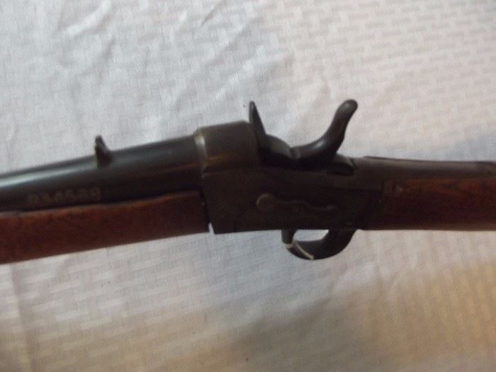 Left upper view of rolling block rifle.