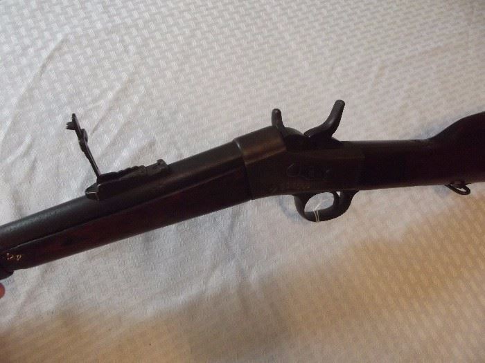 Upper view of Remington rolling block rifle .