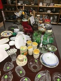 Serving pieces, depression ware, stangl, knives, utensils, etc.