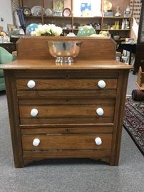 3-drawer oak cabinet