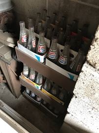 Pepsi bottles and wood soda crates