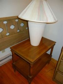 Lamp, Side-Table and Headboard