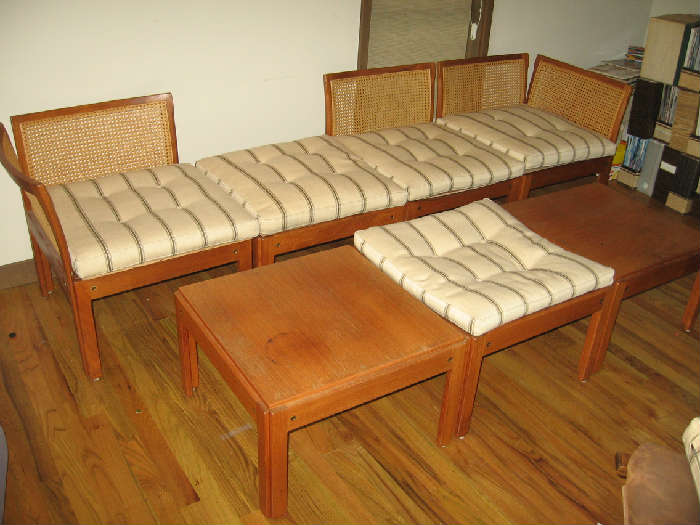 C.F. Christensen "Plexus" set without the back cushions showing the can backs/sides.