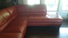 Italian Leather orange sectional