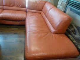 Italian Leather orange sectional