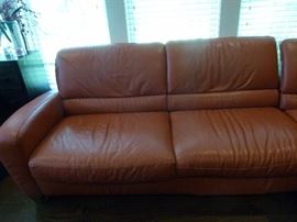 Italian Leather orange sectional
