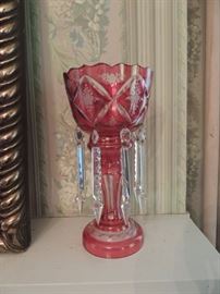 pair of Bohemian crystal vessels