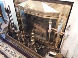 All fireplace screens and andirons in the home are for sale