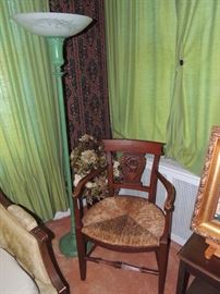 rush seat carved chair