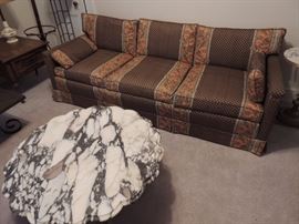 marble top table and BOHO sofa