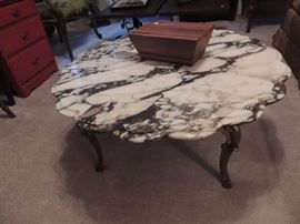marble top metal base cool table