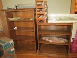Bookcases and wine rack.