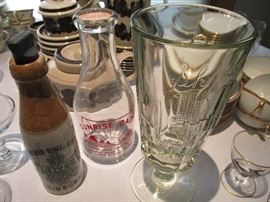 Leitch Brand Ginger Beer  Edinburgh w/lid, Sunrise Milk Bottle w/lid and Skyscraper Stone's