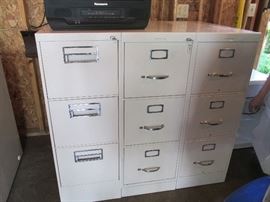 3-drawer file cabinets  Two are locking