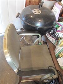 Weber Grill and Emeco  captain chair.
