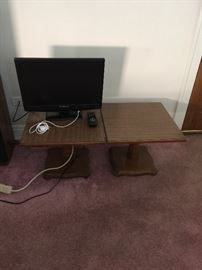 small end tables and flat screen TV