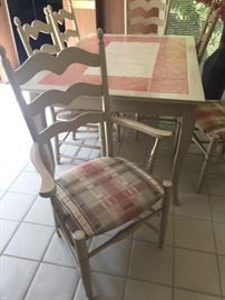 Kitchen table with 6 chairs - tile topped