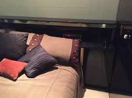 California King bed and headboard - black lacquer
