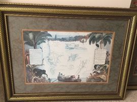 framed map prints - 2 available
