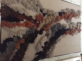 Large mid-century framed artwork - local artist