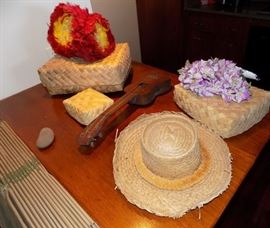 MHE009 Uli Uli, Ukulele, Woven Hat, Woven Boxes, More