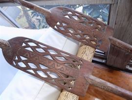 MHE027 Two Pacific Island Wood Spears with Grip