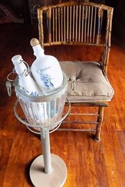 MHE070 Vintage Bamboo Chair and Ice Bucket