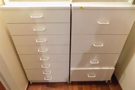 MHE128 Two Large White Set of Drawers