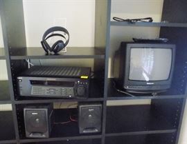 MHE127 Large Entertainment Center with TV & Sony Amplifier