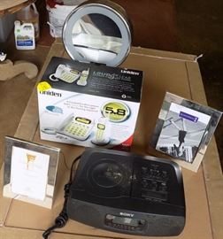 MHE151 Uniden Cordless Phone, Sony CD/Radio Alarm Clock